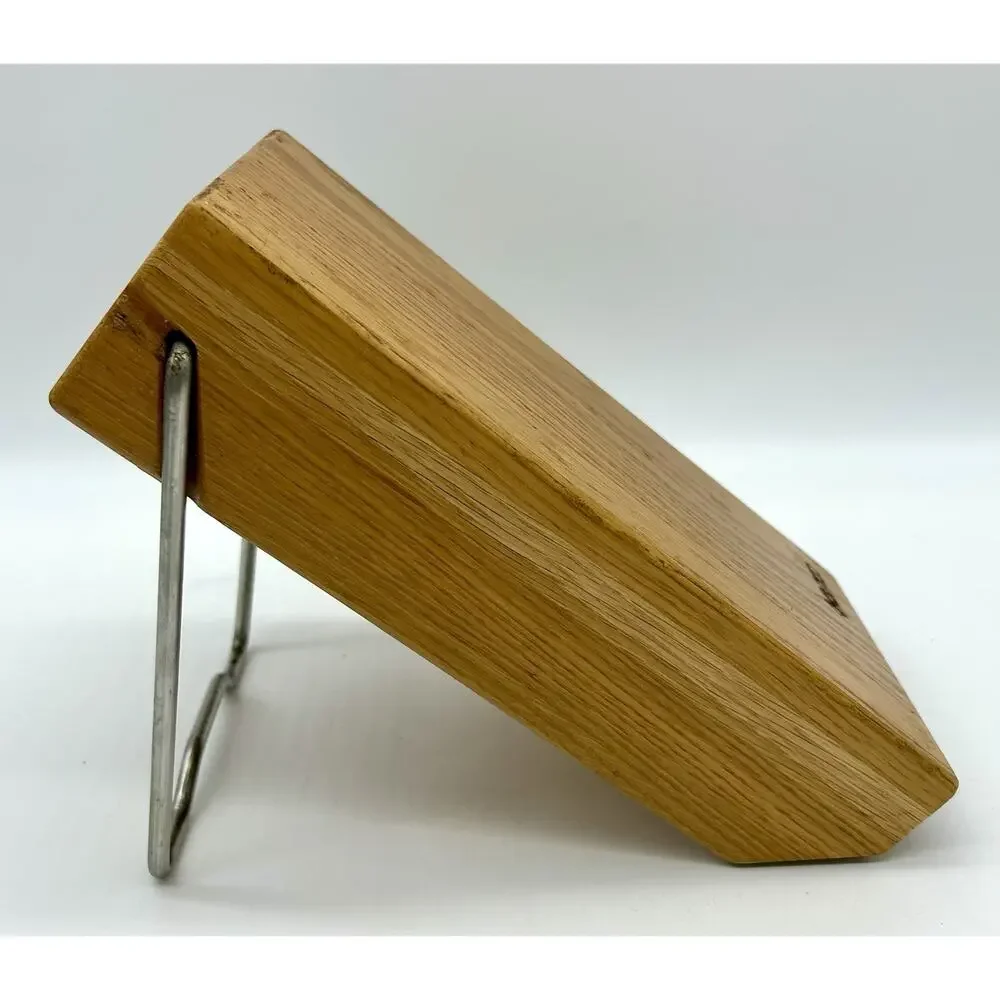 Cutco 5 Slot Oak Wood Knife Block Storage Space Saver Stand Or Hanging GUC - Picture 6 of 9
